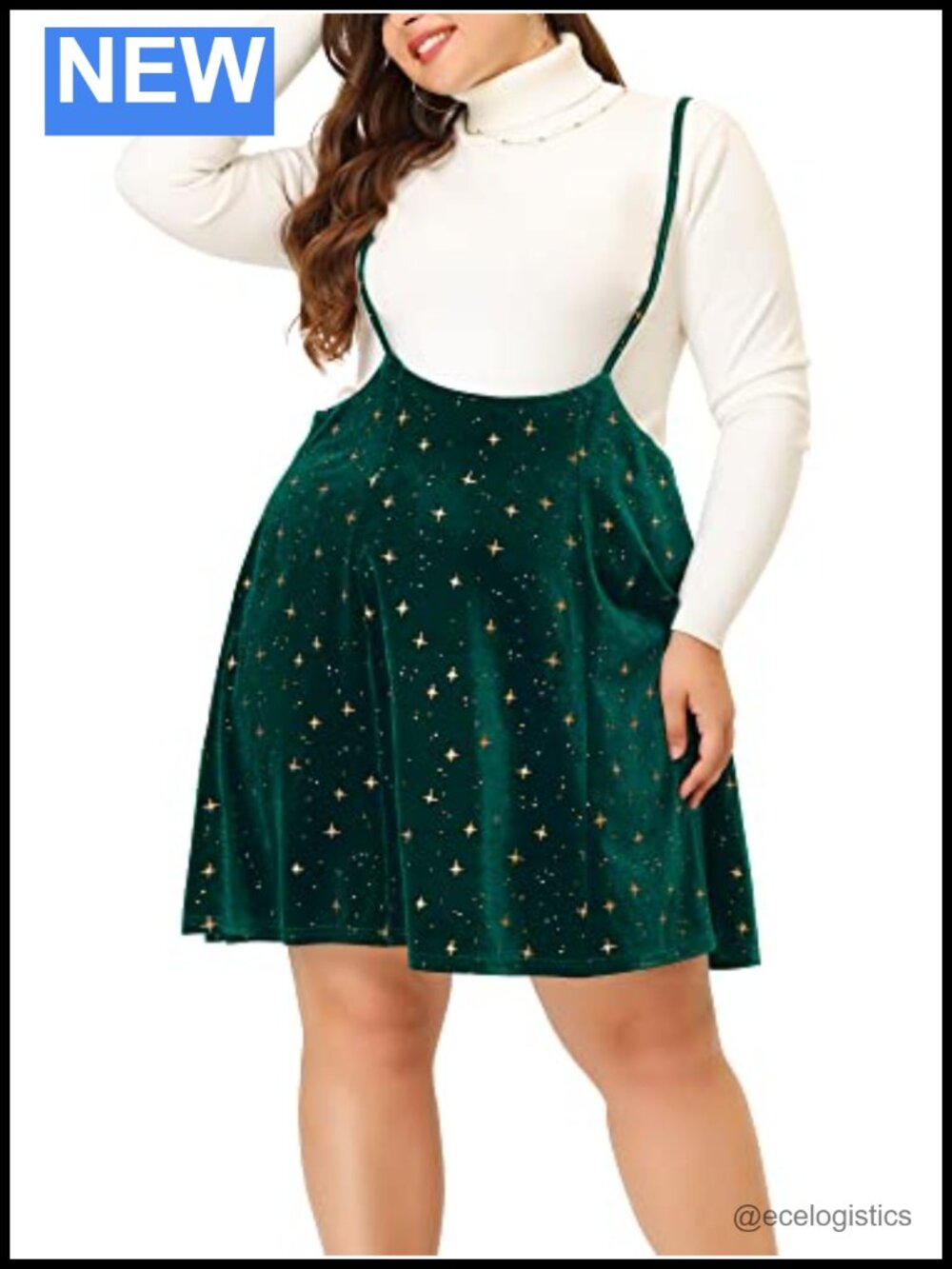 Plus Size Velvet Plaid Flared Waist Skirt Christmas Party